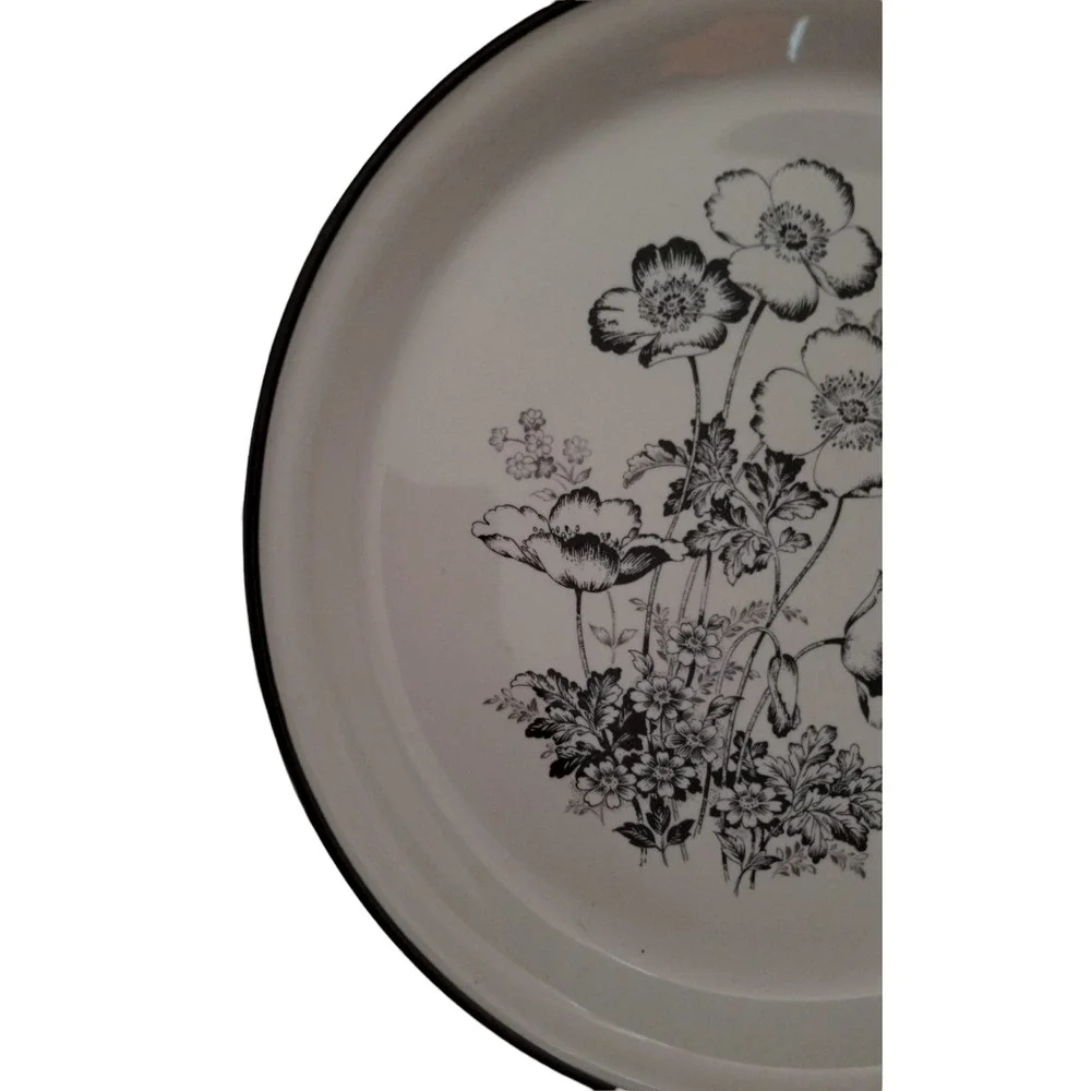 Royal Prestige Blackwood Genuine Stone Ware Floral Plate Japan 9810 Vintage